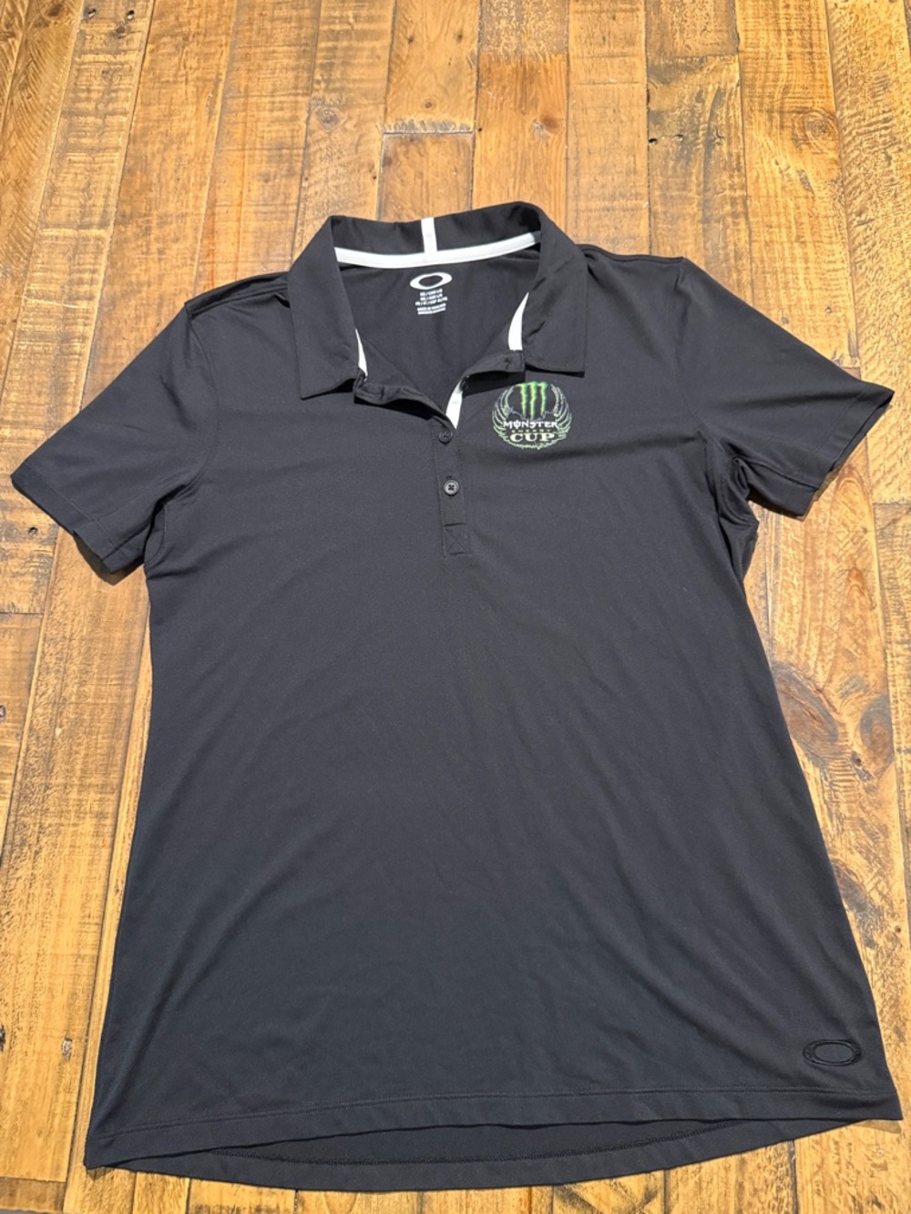 Oakley Black Polo with Green Monster Logo